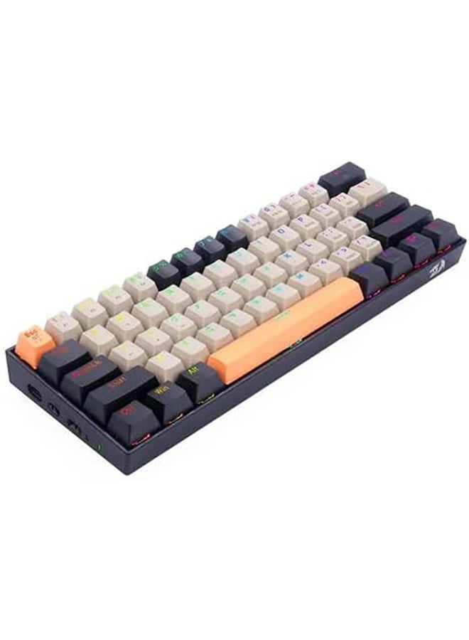 Redragon K530 DRACONIC RGB PRO 60% Wireless 2.4Ghz /Bluetooth/Wired 3-Mode 61 Keys Compact Mechanical Gaming Keyboard – Dust Proof Brown Switches (K530-OG&GY&BK-RGB-PRO)