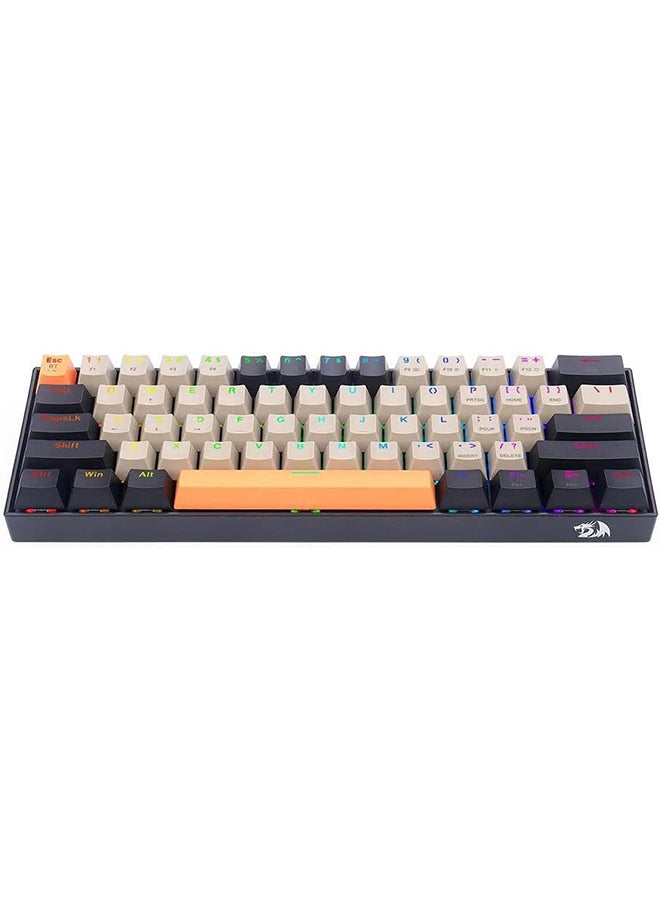 Redragon K530 DRACONIC RGB PRO 60% Wireless 2.4Ghz /Bluetooth/Wired 3-Mode 61 Keys Compact Mechanical Gaming Keyboard – Dust Proof Brown Switches (K530-OG&GY&BK-RGB-PRO)