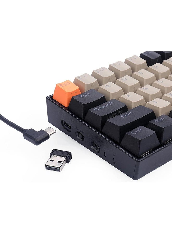 Redragon K530 DRACONIC RGB PRO 60% Wireless 2.4Ghz /Bluetooth/Wired 3-Mode 61 Keys Compact Mechanical Gaming Keyboard – Dust Proof Brown Switches (K530-OG&GY&BK-RGB-PRO)