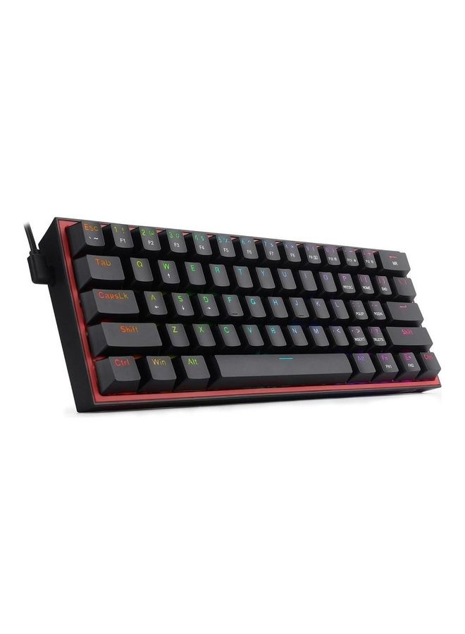 FIZZ K617 60% Wired Mechanical Keyboard, Red Switches, No-Slip Stand, Vibrant RGB, Hot-Swappable, 20 Presets Backlighting, Detachable Type-C Cable, English Layout