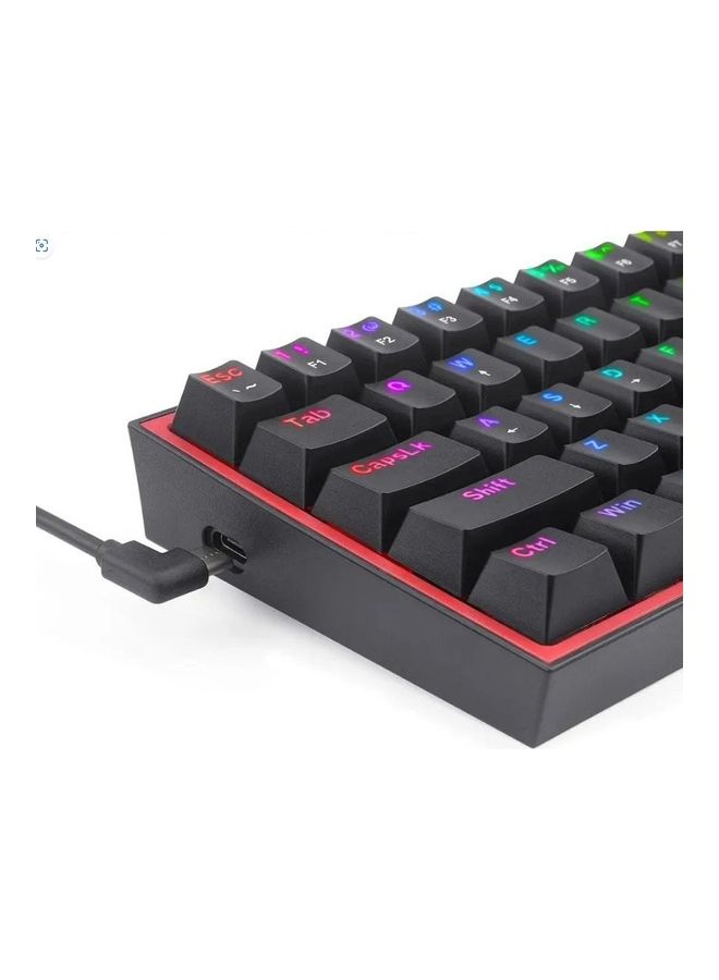 FIZZ K617 60% Wired Mechanical Keyboard, Red Switches, No-Slip Stand, Vibrant RGB, Hot-Swappable, 20 Presets Backlighting, Detachable Type-C Cable, English Layout