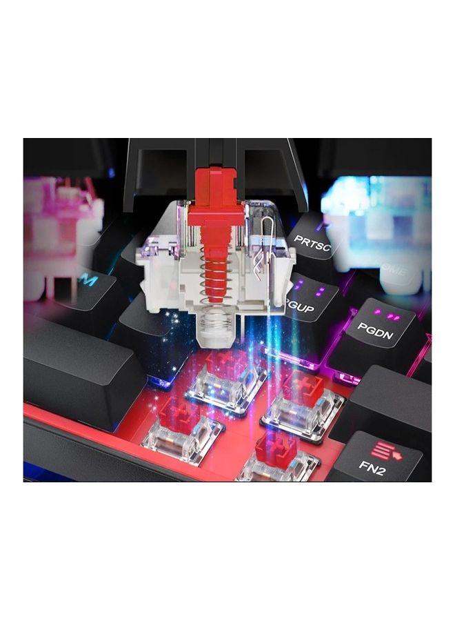 FIZZ K617 60% Wired Mechanical Keyboard, Red Switches, No-Slip Stand, Vibrant RGB, Hot-Swappable, 20 Presets Backlighting, Detachable Type-C Cable, English Layout