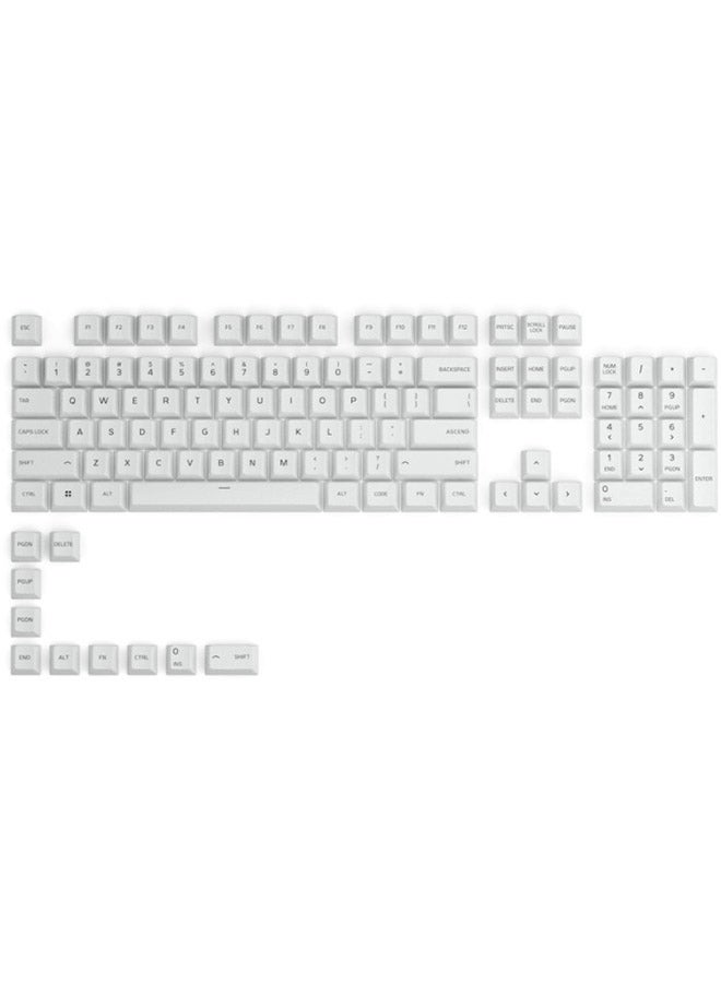 Glorious GPBT Dye Sublimated Keycaps (Arctic White) -Thick PBT 114 Keycap Set for Full Size, TKL,Compact, 75% Mechanical Keyboards