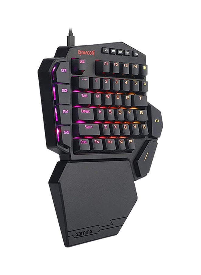 Redragon K585 DITI RGB One-Handed Mechanical Gaming Keyboard - Blue Switches - TypeC - 7 Onboard Macro Keys - Detachable Wrist Rest [42 Keys]