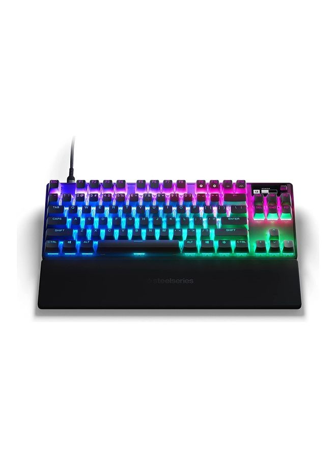 Apex Pro TKL - Tenkeyless Mechanical Gaming Keyboard with OmniPoint 2.0 Adjustable HyperMagnetic Switches (0.1mm to 4.0mm Actuation), 45cN Force, 0.7ms Response Time, 100 Million Keypress Lifetime, Aircraft Grade Aluminum Frame, RGB Illumination, N-Key Rollover, Anti-Ghosting, Windows/Mac/Console Compatibility, SteelSeries Engine 3.15+ Software Black | 64856