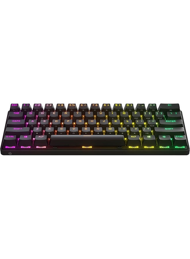 Apex Pro Mini Wireless 60% Gaming Keyboard – OmniPoint 2.0 Adjustable HyperMagnetic Switches (Up to 100M Keystrokes), 5 Custom Profiles, 0.7ms Response Time, Bluetooth 5.0 & USB Type-C, 40 Hours Battery Life, Per-Key RGB, US Layout, Black | 64842