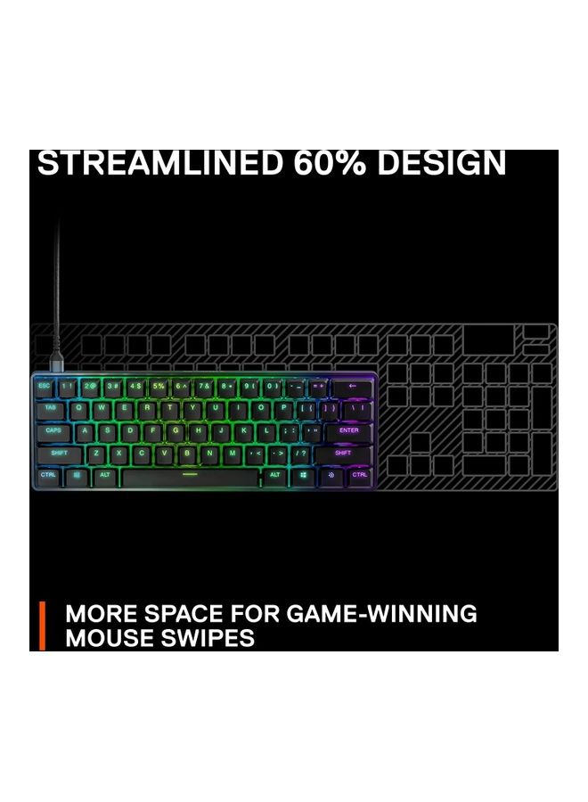 Apex 9 Mini - Mechanical Gaming Keyboard US Layout 60% Compact Design Optical Switches RGB Customization Aluminum Alloy Frame Double Shot Pbt Keycap, Black