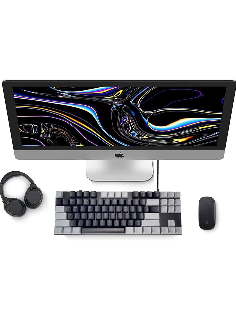 87 Keys Mechanical Gaming Keyboard USB Wired Keyboard Ergonomic Computer Keyboard with RGB LED Backlit Anti-ghosting Splash-Proof Ideal for PC/Mac