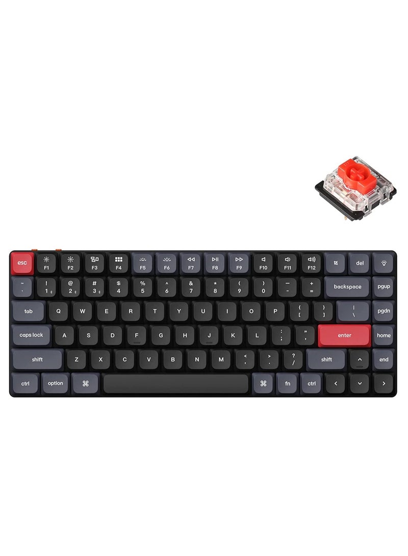 K3 Pro Wireless Custom Mechanical Keyboard, 84 keys 75% Layout QMK/VIA Programmable Bluetooth/Wired White Backlight Ultra-Slim with Gateron Low-Profile Red Switch Compatible with Mac Windows Linux