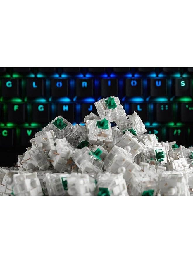 Glorious Gateron Green Mechanical Keyboard Switches (120 Pack) - Ultra-Light Linear for Rapid Typing & Gaming - 35g Actuation Force