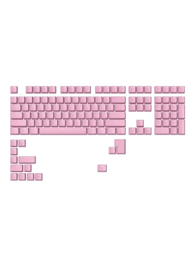 Glorious Gaming 123x ABS Doubleshot Keycaps V2 (US Base Set) - Dual Moulded Design, Guaranteed to Never Fade, RGB Friendly with Clear Legends, Fits Any MX-Style Stem, US Layout - Pink