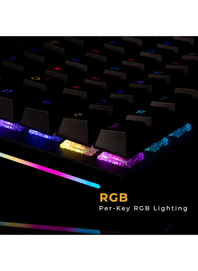 Glorious GMMK 2 96% Arabic & English RGB Gaming -TKL Hot Swappable Mechanical Keyboard, Linear Switches, Wired, TKL Gaming & Full-size - Black RGB Keyboard