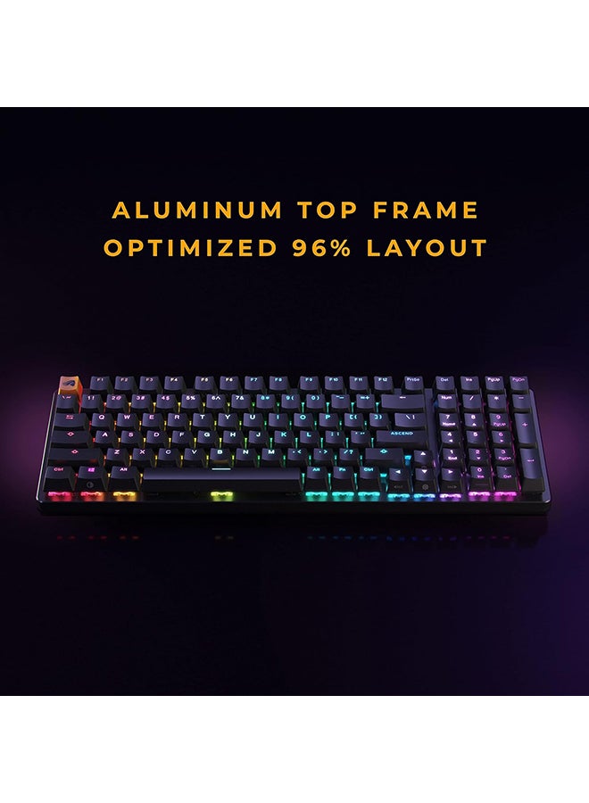 Glorious GMMK 2 96% Arabic & English RGB Gaming -TKL Hot Swappable Mechanical Keyboard, Linear Switches, Wired, TKL Gaming & Full-size - Black RGB Keyboard