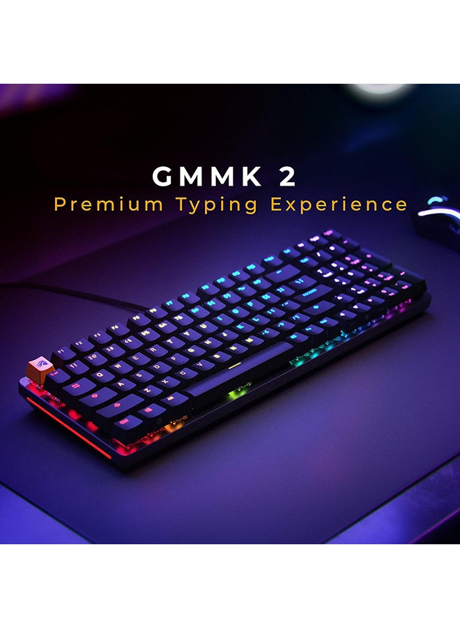 Glorious GMMK 2 96% Arabic & English RGB Gaming -TKL Hot Swappable Mechanical Keyboard, Linear Switches, Wired, TKL Gaming & Full-size - Black RGB Keyboard