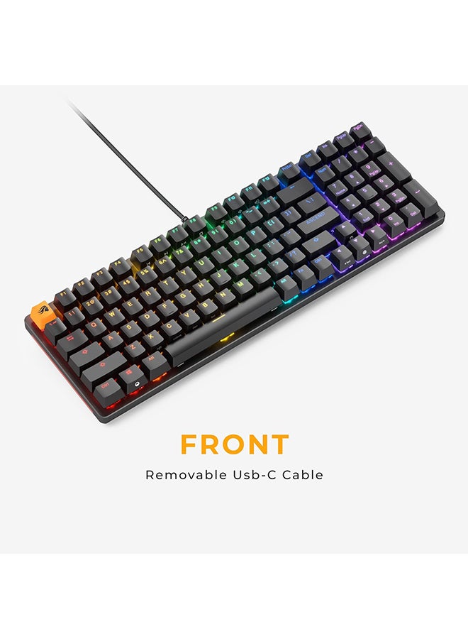 Glorious GMMK 2 96% Arabic & English RGB Gaming -TKL Hot Swappable Mechanical Keyboard, Linear Switches, Wired, TKL Gaming & Full-size - Black RGB Keyboard