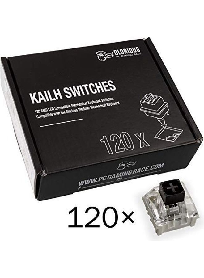 Glorious PC Gaming Race Kailh Box Mechanical Keyboard Switches, Backlight SMDLED Compatible, Suits with the GMMK Keyboard, PLATE Mounted, 70 Million Clicks, Black | KAI-BLACK