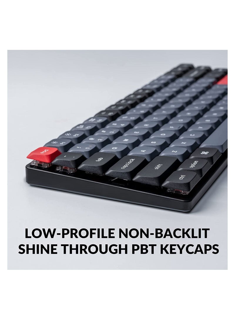 K3 Pro Wireless Custom Mechanical Keyboard, 75% Layout QMK/VIA Programmable Bluetooth/Wired RGB Ultra-Slim with Hot-swappable Gateron Low-Profile Red Compatible with Mac Windows Linux