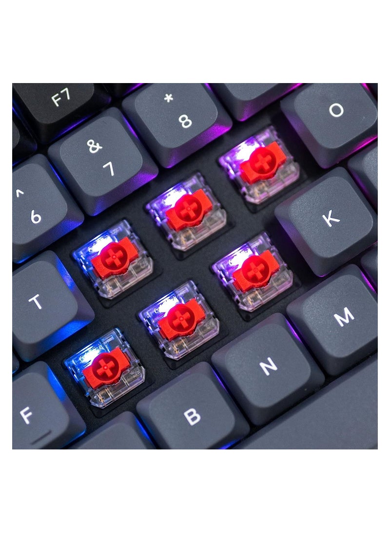 K3 Pro Wireless Custom Mechanical Keyboard, 75% Layout QMK/VIA Programmable Bluetooth/Wired RGB Ultra-Slim with Hot-swappable Gateron Low-Profile Red Compatible with Mac Windows Linux