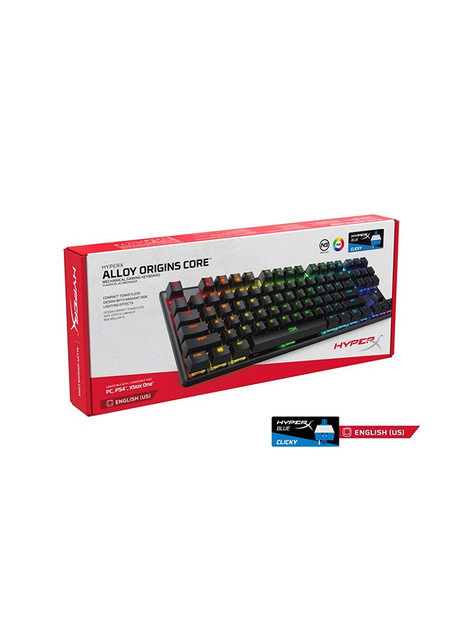 Alloy Origins PBT Hx Gaming Keyboard, Durable PBT Keycaps, Full-Size Design, 100% Anti-Ghosting, Radiant RGB Lighting, Red Linear Switch, ENG Layout, USB 2.0, Black | 639N3AA#A2N