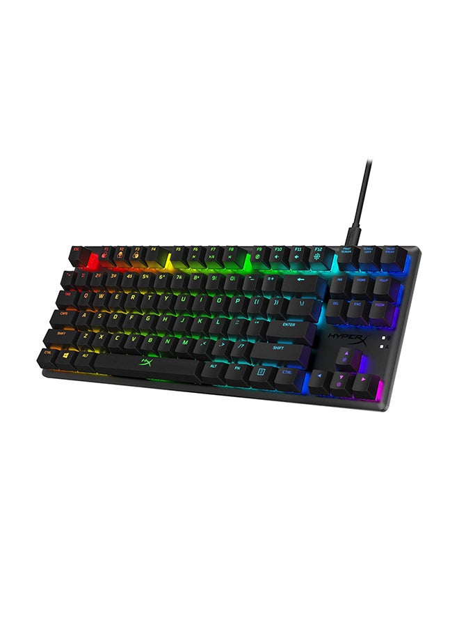 Alloy Origins PBT Hx Gaming Keyboard, Durable PBT Keycaps, Full-Size Design, 100% Anti-Ghosting, Radiant RGB Lighting, Red Linear Switch, ENG Layout, USB 2.0, Black | 639N3AA#A2N