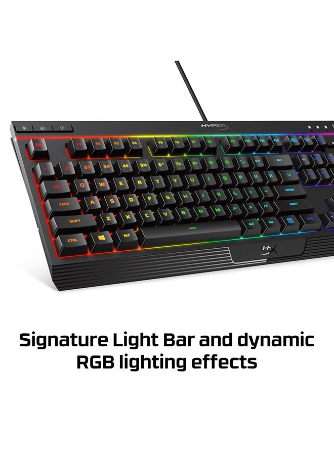 Alloy Core RGB - Gaming Keyboard, Membrane Switch, 5 Zones Multi-Color Customization, 6 LED Modes & 3 Brightness Levels, 1000Hz, Multi-Key Anti-Ghosting ,Acceleration, Game Mode |  4P4F5AA#ABA