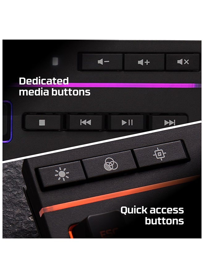 Alloy Core RGB - Gaming Keyboard, Membrane Switch, 5 Zones Multi-Color Customization, 6 LED Modes & 3 Brightness Levels, 1000Hz, Multi-Key Anti-Ghosting ,Acceleration, Game Mode |  4P4F5AA#ABA