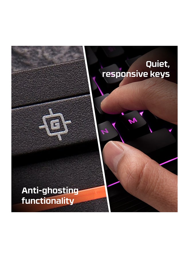 Alloy Core RGB - Gaming Keyboard, Membrane Switch, 5 Zones Multi-Color Customization, 6 LED Modes & 3 Brightness Levels, 1000Hz, Multi-Key Anti-Ghosting ,Acceleration, Game Mode |  4P4F5AA#ABA
