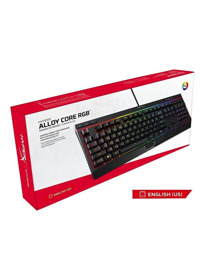 Alloy Core RGB - Gaming Keyboard, Membrane Switch, 5 Zones Multi-Color Customization, 6 LED Modes & 3 Brightness Levels, 1000Hz, Multi-Key Anti-Ghosting ,Acceleration, Game Mode |  4P4F5AA#ABA