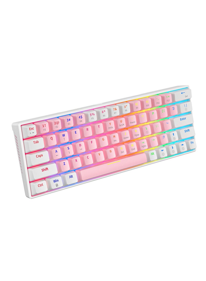 60% Wired Mechanical Gaming Keyboard RGB Backlit Ultra-Compact Mini Keyboard Waterproof Mini Compact 63 Keys Keyboard for PC/Mac Gamer Typist Travel Easy to Carry on Business Trip