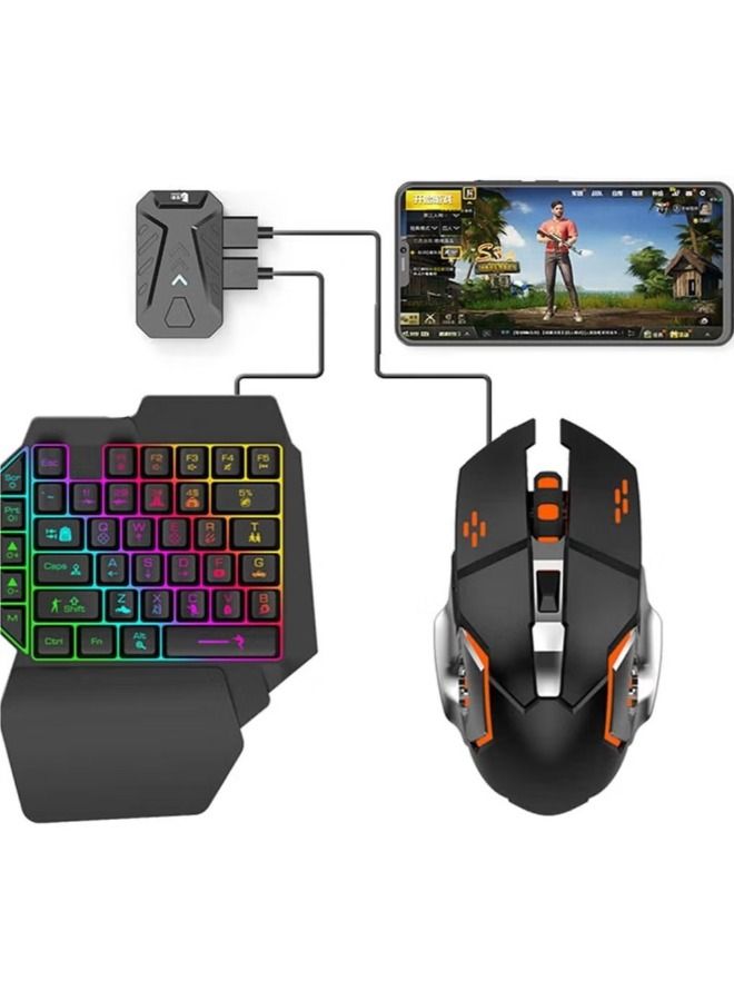 4 In 1 Mobile Game Combo Pack (Mouse & Keyboard Converter, Single Handed Keyboard, Gaming Mouse)