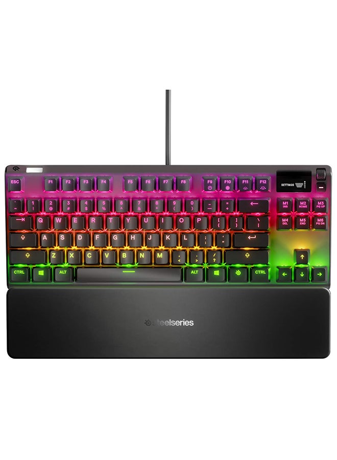 SteelSeries Apex 7 TKL Mechanical Gaming Keyboard, OLED Display, Red Switches, American QWERTY Layout