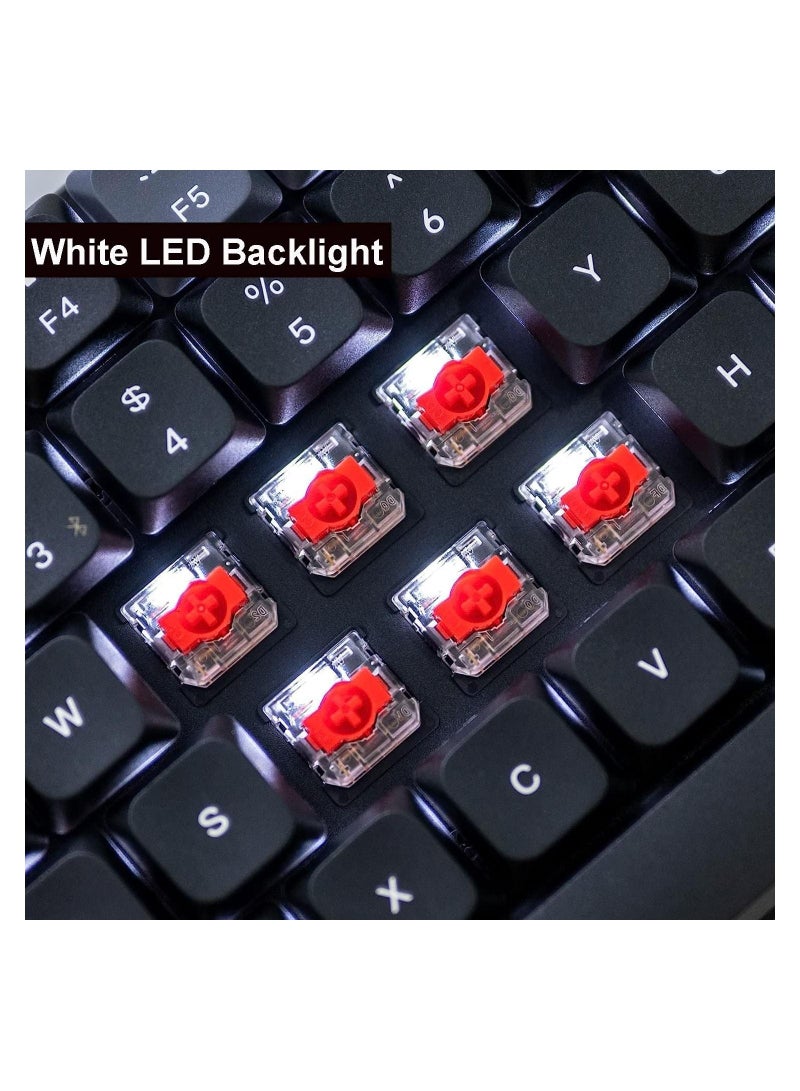 K5 Pro Wireless QMK/VIA Custom Mechanical Keyboard, 100% Full Size Layout 108 Key Programmable, Ultra-Slim White Backlit Low Profile Gateron Red Switch Bluetooth/Wired for Mac Windows Linux