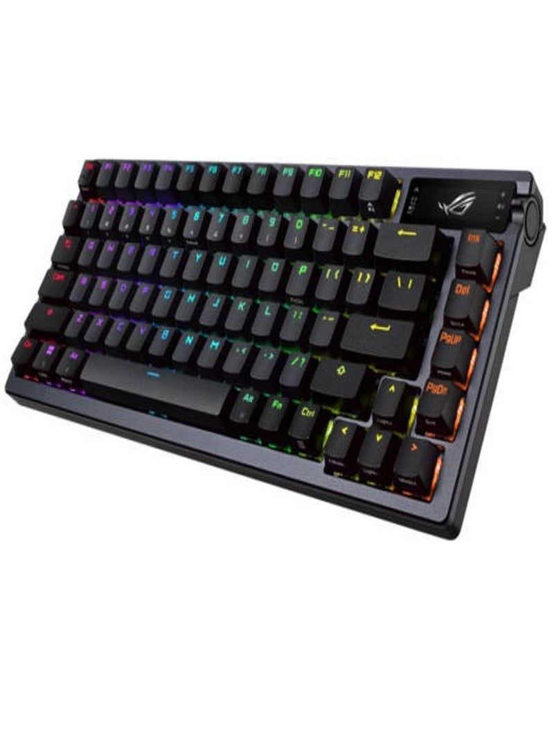 ROG Azoth 75 DIY Custom RGB Gaming Keyboard, OLED Display, Tri-mode Connection, Hot-Swappable ROG NX Red Switches & Keyboard Stabilizers, ABS Keycaps, ENG Layout, 90MP0316-BKUA01