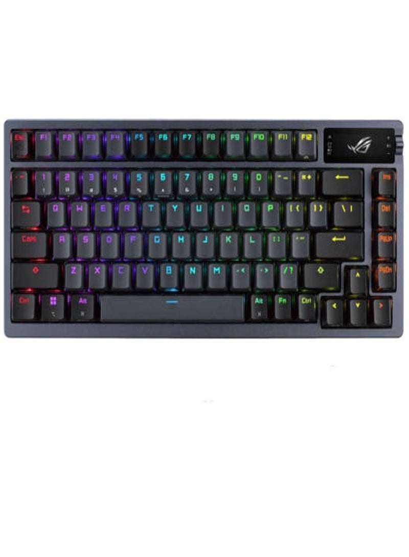 ROG Azoth 75 DIY Custom RGB Gaming Keyboard, OLED Display, Tri-mode Connection, Hot-Swappable ROG NX Red Switches & Keyboard Stabilizers, ABS Keycaps, ENG Layout, 90MP0316-BKUA01