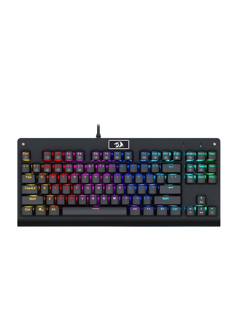Keyboard Gaming Blue Switch USB Wired Mechanical 87Keys Backlit Mode With Keycap Puller