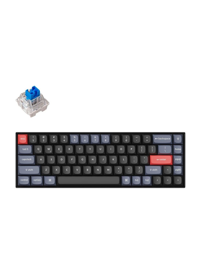 K6 Pro Wireless Custom Mechanical Keyboard, QMK/VIA Programmable Macro, Hot-Swappable Keychron K Pro Blue Switch Keyboard, 65% Layout RGB Backlit Office Keyboard for Mac Windows Linux