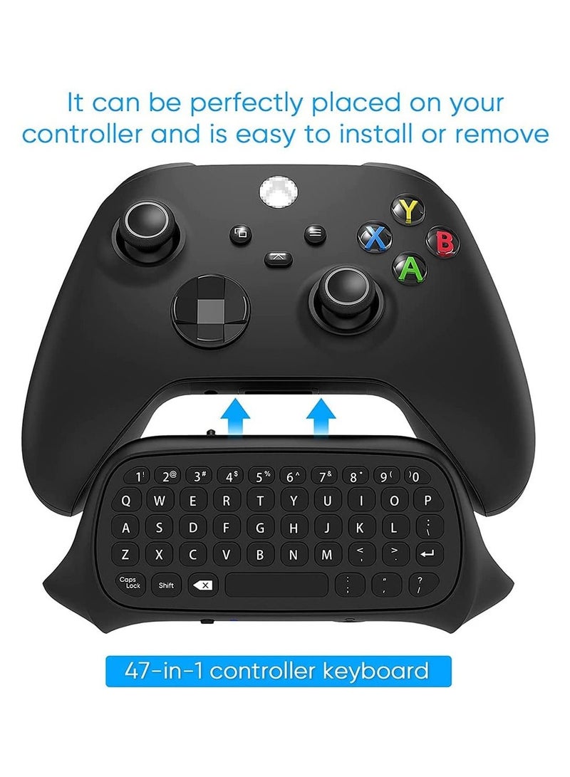 Wireless Keyboard for Xbox Series X/S Controller, One/S/Controller Gamepad, 2.4Ghz Mini QWERTY Controller Gaming Chatpad