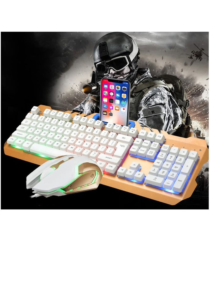 Wired USB Lighting Mechanical Feel Computer Keyboard Mouse Sets for PS4/PS3/Xbox One and 360 Gaming Keyboards