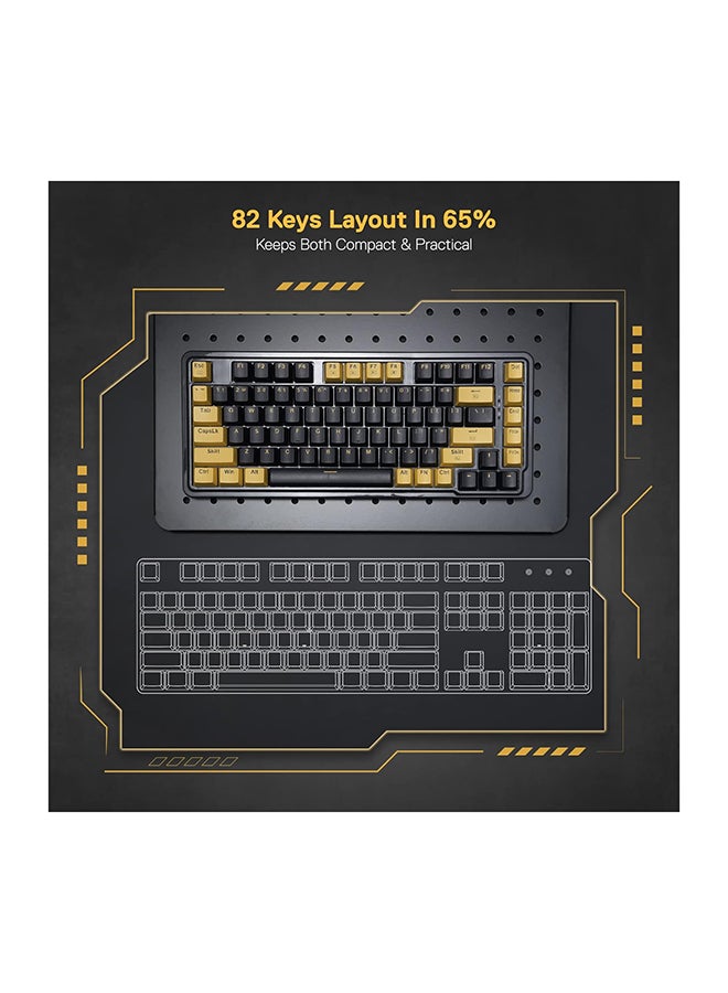K649 78% Wired Gasket RGB Gaming Keyboard, 82 Keys Layout Hot-Swap Compact Mechanical Keyboard w/Hot-Swappable Socket, Sound Absorbing Foam, Quiet Custom Linear Switch