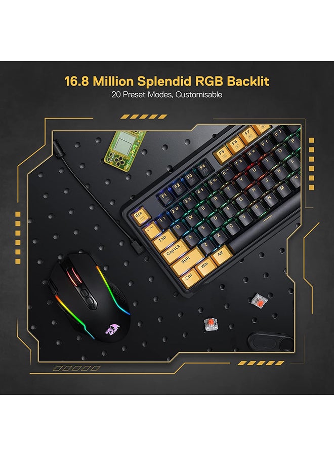 K649 78% Wired Gasket RGB Gaming Keyboard, 82 Keys Layout Hot-Swap Compact Mechanical Keyboard w/Hot-Swappable Socket, Sound Absorbing Foam, Quiet Custom Linear Switch