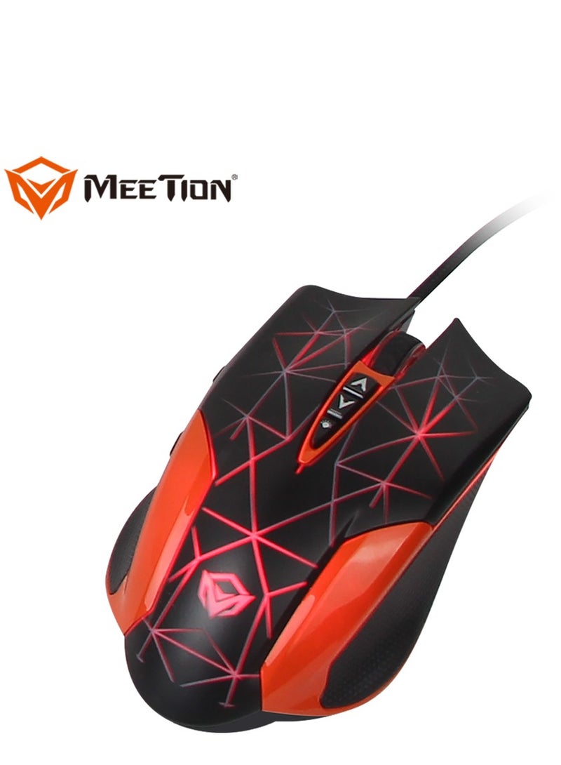 Meetion C-500 4 in 1  PC Backlight USB Ergonomic Gaming Mouse Rainbow Keyboard and Mouse Pad Combo