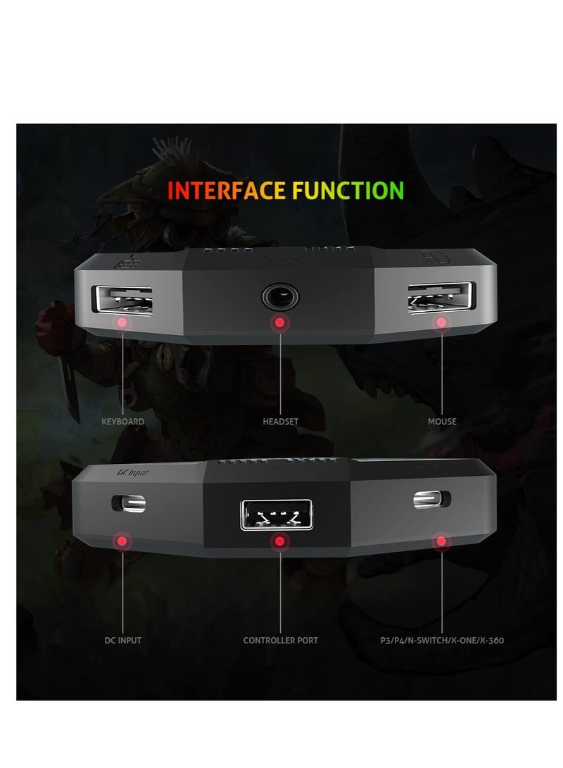 MEETION AP015 Game Keyboard Mouse Equipped With LED Background Lighting Converter Adapter