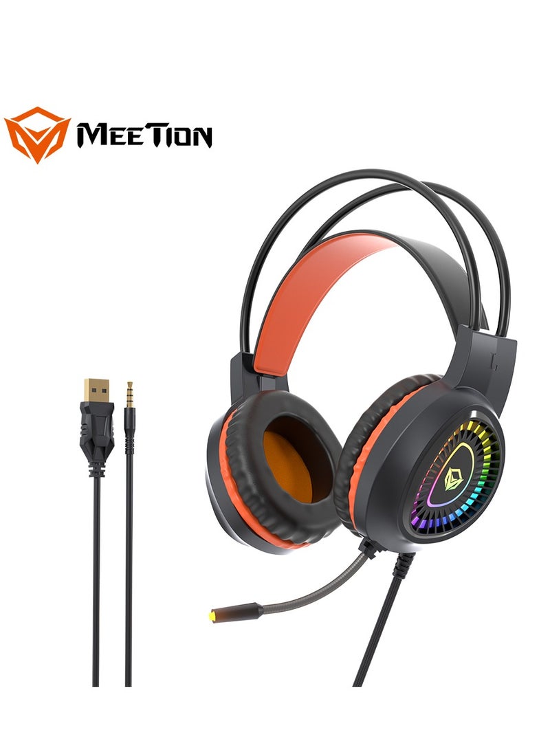 Meetion MT-C505 4 in 1 Gaming Combo Kit, Anti Ghost RGB Gaming Keyboard, 5+1 Buttons 3200DPI Gaming Mouse, Backlit Gaming Headphone with Omni Directional Microphone, High Precision Gaming Mouse Pad