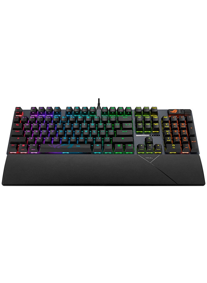 ROG Strix Scope II Full-Size Gaming Keyboard, Dampening Foam, Pre-lubed ROG NX Snow Switches, UV-Coated ABS Keycaps, multi-function controls, hotkeys for Xbox Game Bar and recording, RGB