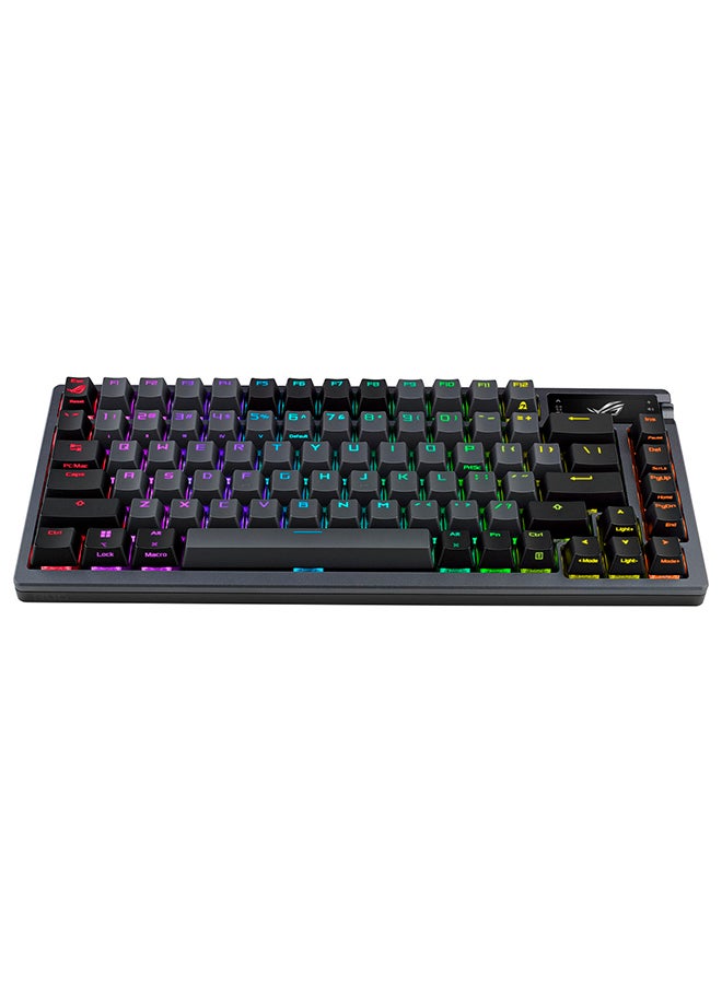 ASUS ROG Azoth 75 Wireless DIY Custom Gaming Keyboard, OLED display, Gasket-Mount, Three-Layer Dampening, Hot-Swappable Pre-lubed ROG NX Red Switches & Keyboard Stabilizers, PBT Keycaps, RGB, AR layout