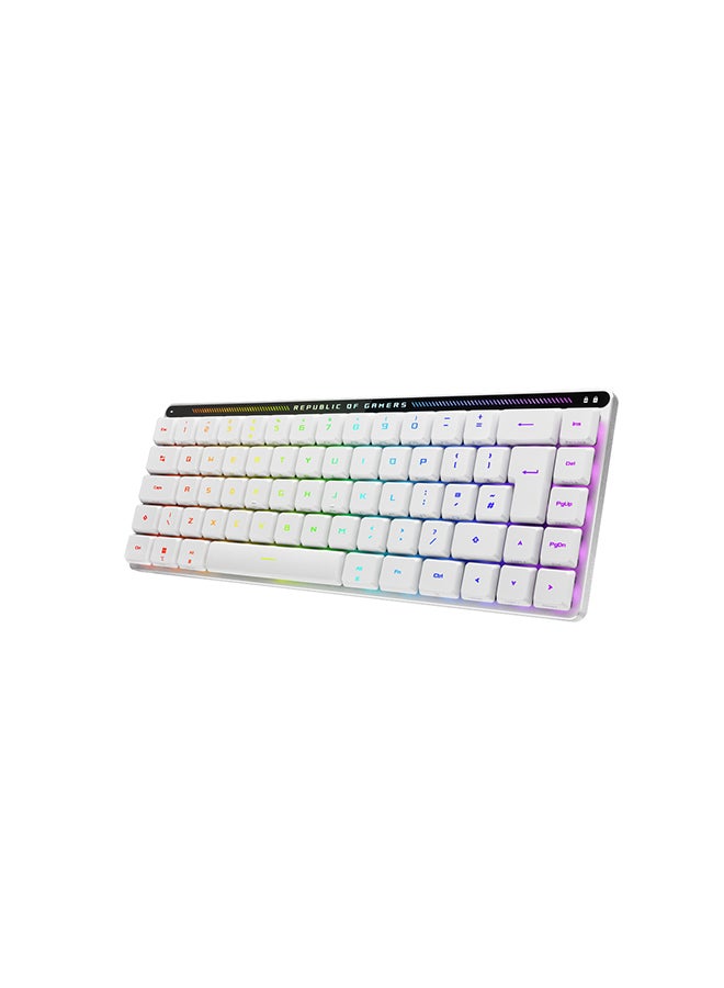 ASUS ROG Falchion Ace 65% RGB Compact Gaming Mechanical Keyboard, Lubed ROG NX Red Switches & Switch Stabilizers, Sound-Dampening Foam, PBT Keycaps, Wired with KVM, Three Angles, Cover Case-White