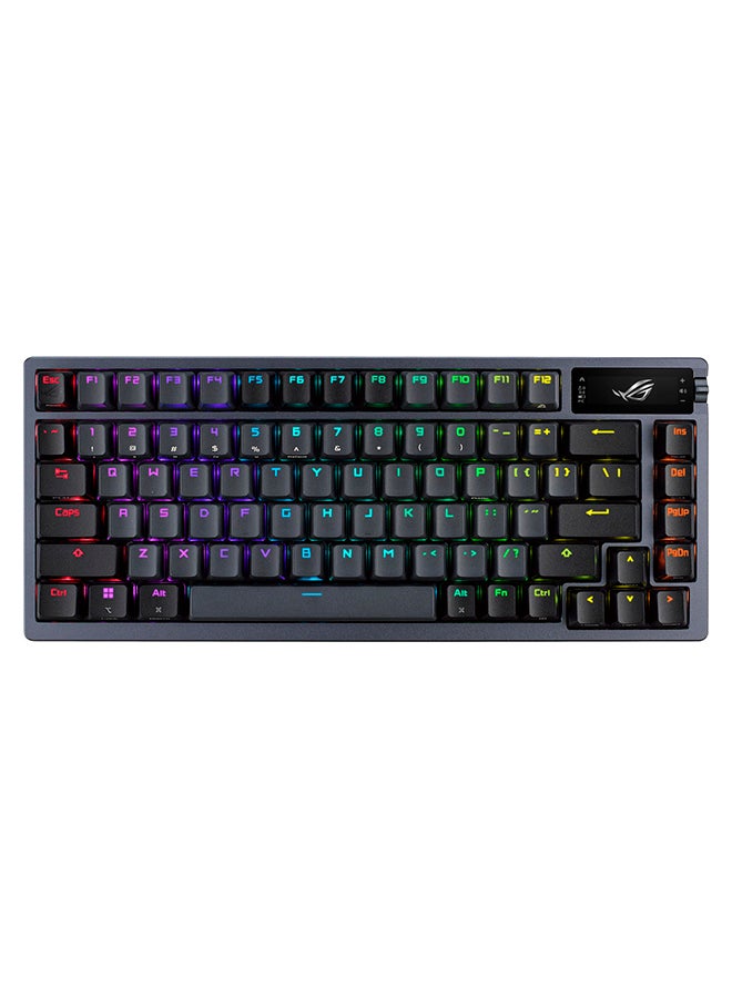 ASUS ROG Azoth 75 Wireless DIY Custom Gaming Keyboard, OLED display, Gasket-Mount, Three-Layer Dampening, Hot-Swappable Pre-lubed ROG NX Red Switches & Keyboard Stabilizers, PBT Keycaps, RGB, US layout