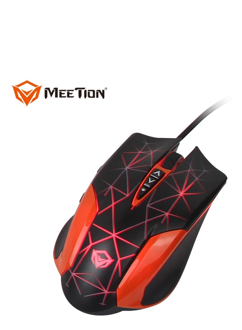 Meetion C-500 4 in 1  PC Backlight USB Ergonomic Gaming Mouse Rainbow Keyboard and Mouse Pad Combo