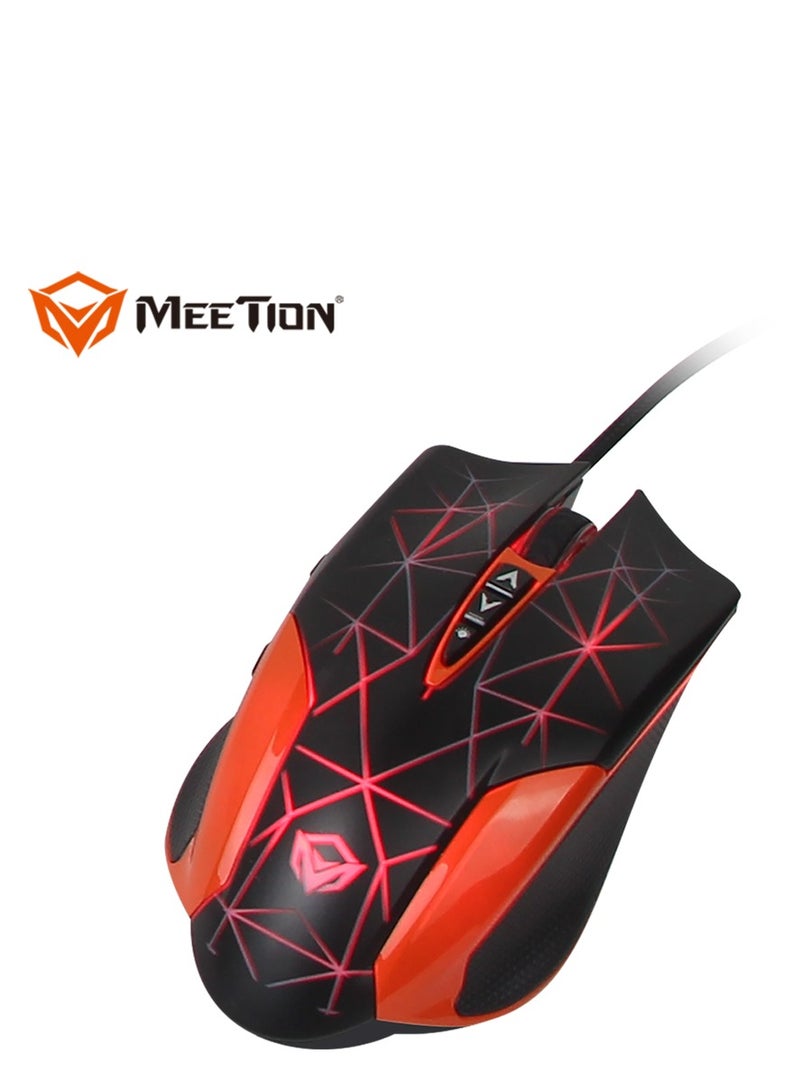 Meetion 4 in 1 C-500 PC Backlight Gold Plating USB Ergonomic Gaming Mouse Rainbow Keyboard and Mouse Pad Combo Comfortable and Soft Keys