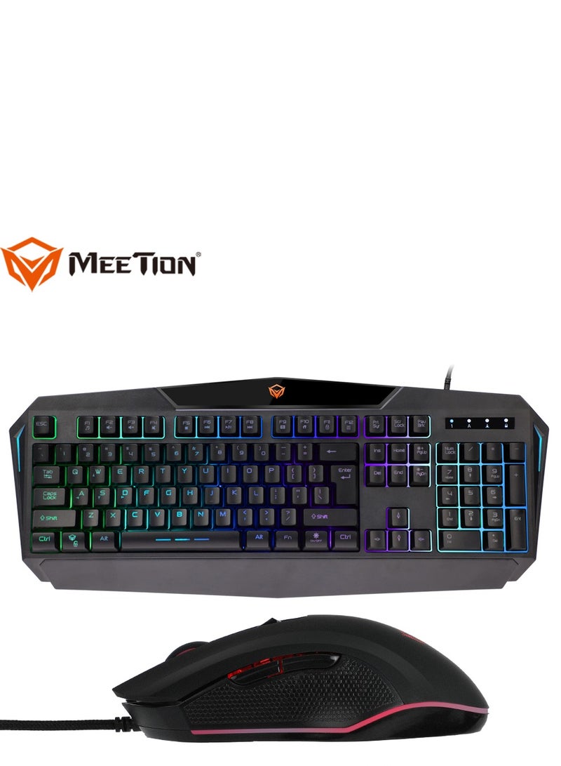 Meetion C510 Backlit Rainbow Anti-Ghosting Mechanical Gaming Keyboard And Mouse